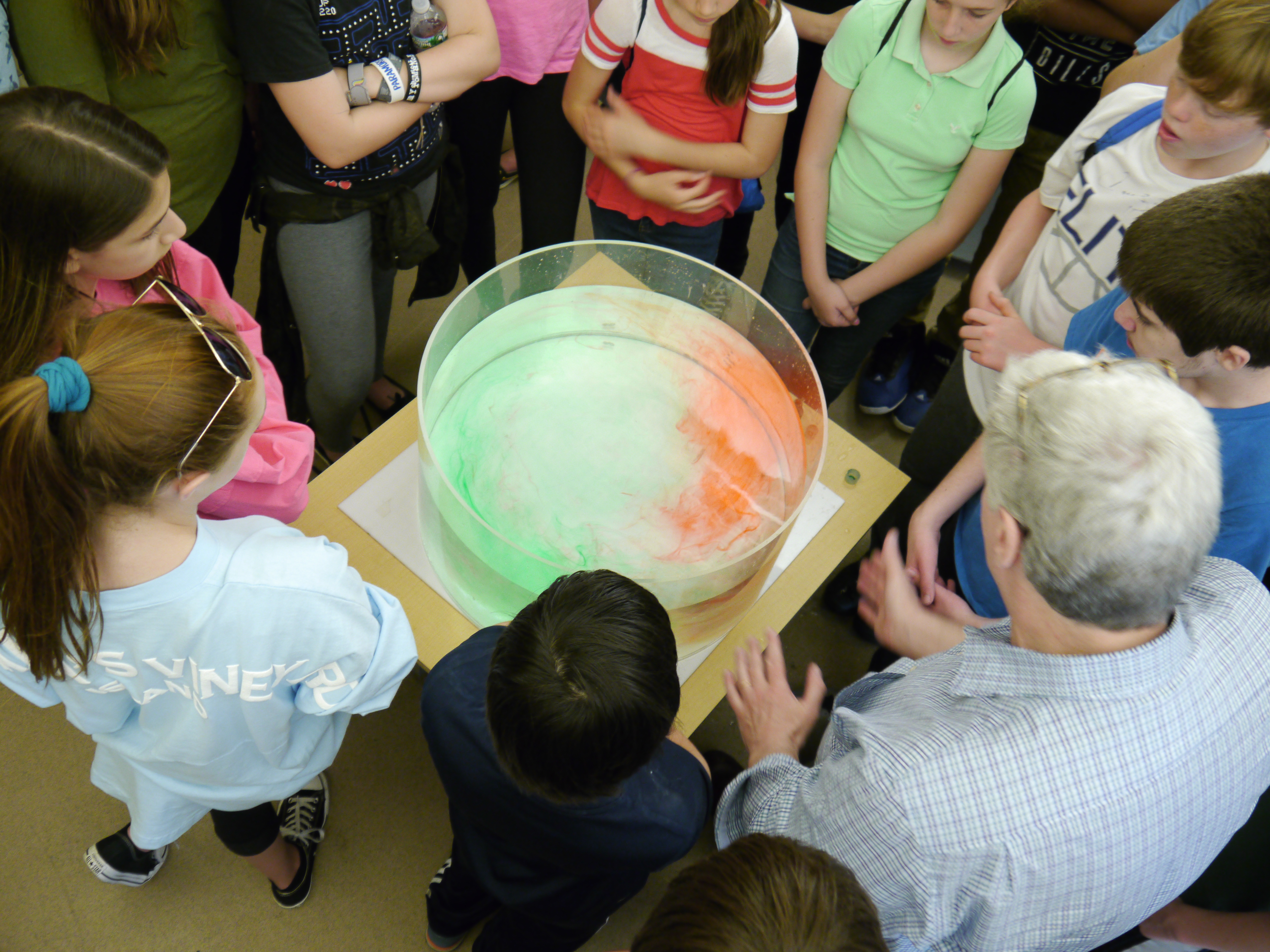 John Marshall teaches middle school students about fluid dynamics. Credit: Bill McKenna